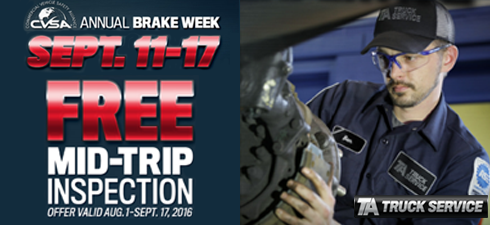 Take a Brake [Week] with a Free Mid-Trip Inspection from TA Truck Service